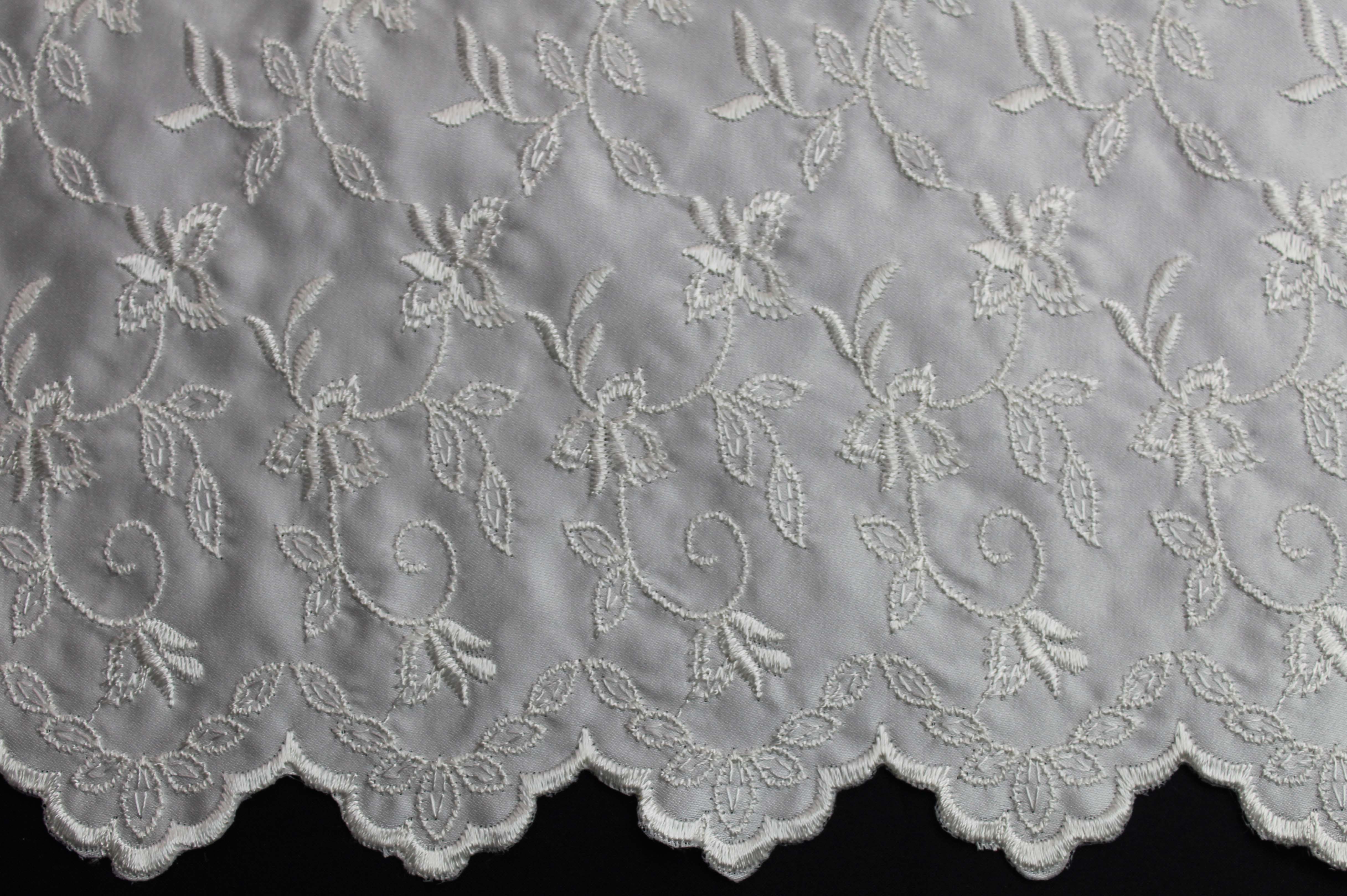 EMBROIDERED DUCHESS SATIN - IVORY